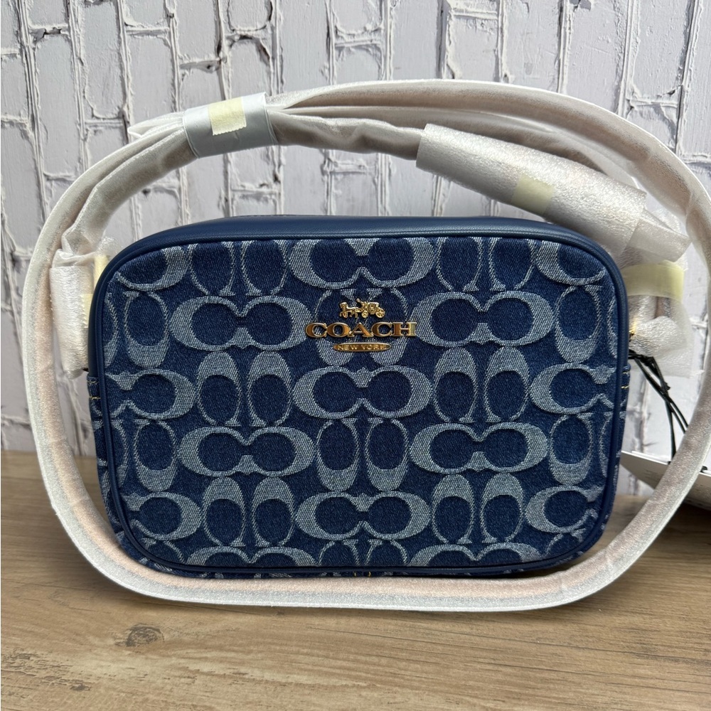 NWT Coach Jamie Camera Bag In Signature Denim Blue CAA74
